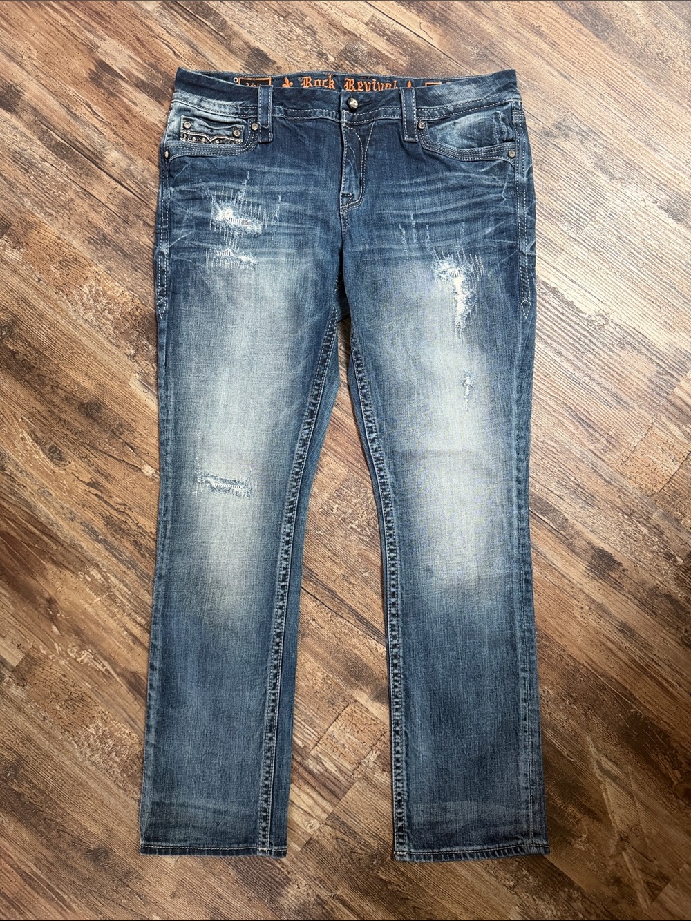 Women's Rock Revival Adaliz Easy Straight Jeans GOL Size 31